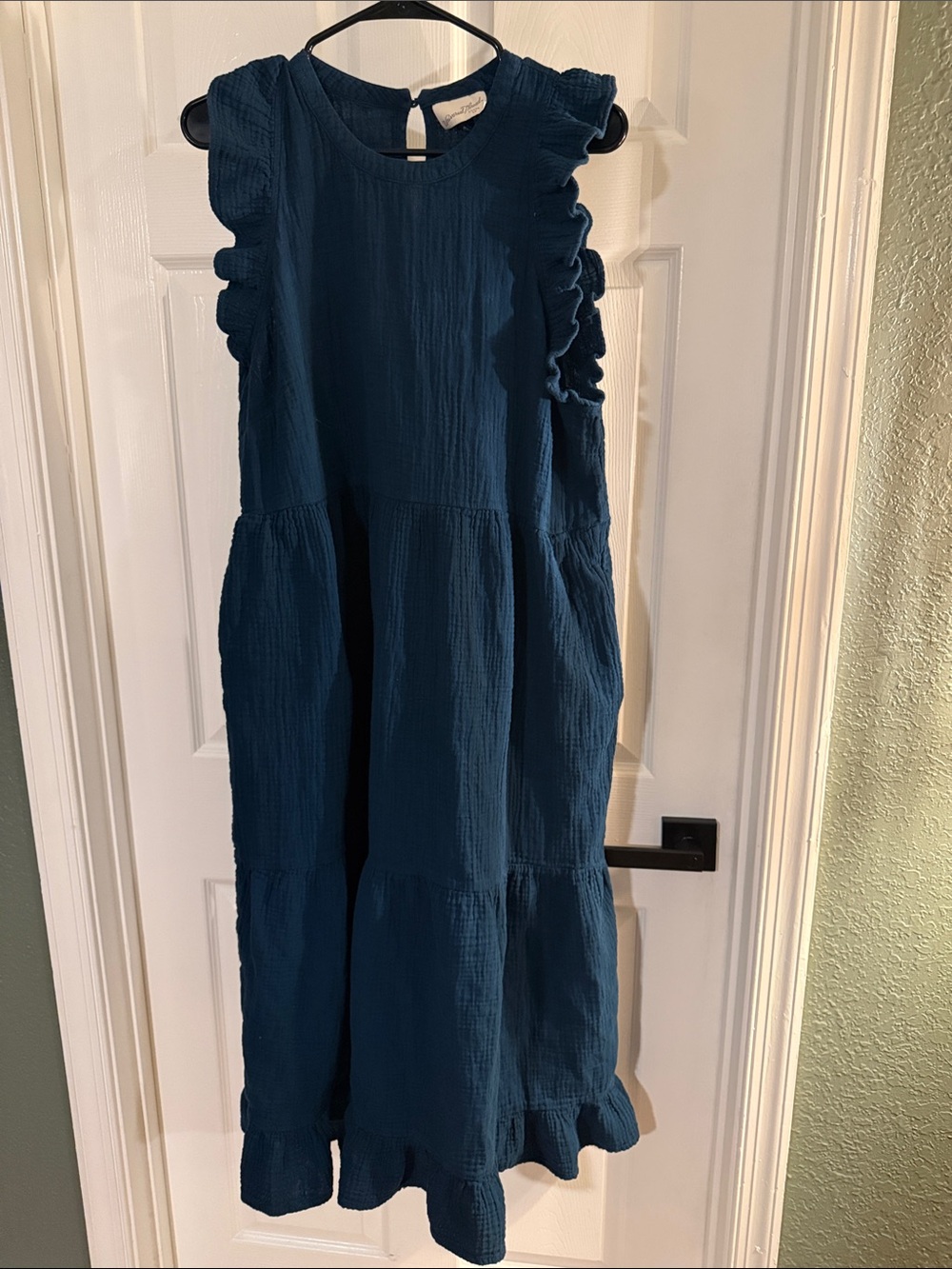 Universal Thread Teal Blue Ruffled Midi Dress